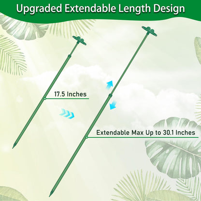 Extendable Plant Stakes, Length Scalable from 17.5IN to 30.1IN Plant Support Stake, Orchid Sticks