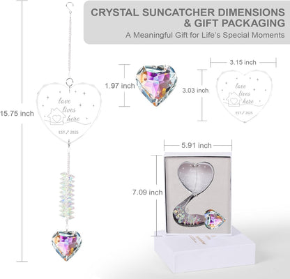 Housewarming Gift – Crystal Suncatcher New Home Ornament 2025 – First Home Gift for Couple, Window