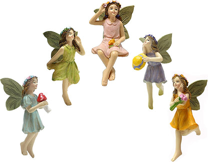 Garden Miniatures Fairies Mini Garden Figurine Set Fairies Statues Without a Stick for Outdoor