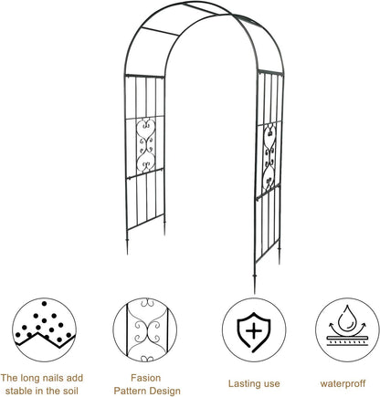 VINGLI Garden Arbor, Arch Walkway for Wedding Ceremony Party, Christmas Garden Decorations Steel
