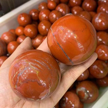 6-7CM/2.36-2.76inch Magical Natural Red Jasper Stone Ball Quartz Crystal Mineral Reiki Treatment