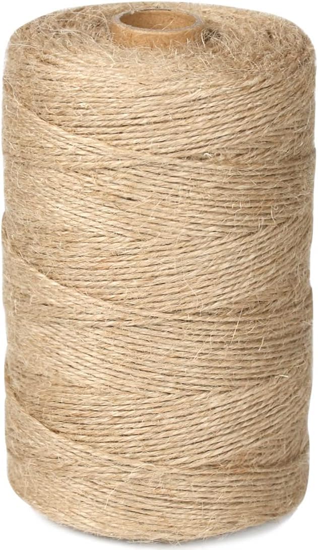 PerkHomy 1100FT Jute Twine String 2mm 3ply Natural Thin Twine for Craft Gardening Gift Wrapping