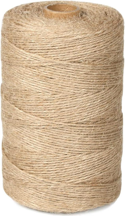 PerkHomy 1100FT Jute Twine String 2mm 3ply Natural Thin Twine for Craft Gardening Gift Wrapping