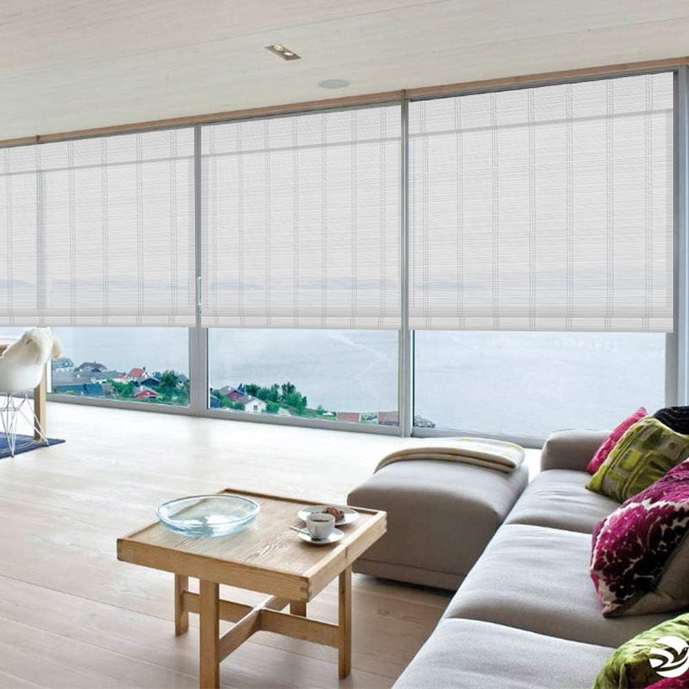 LETAU Wood Window Roman Shades, Bamboo Light Filtering Window Blinds for Indoor Home, Office