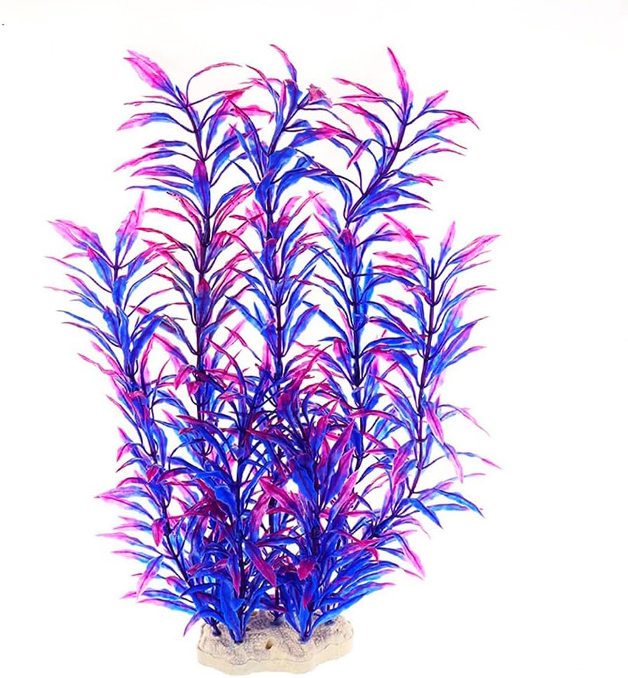 DSkoiph 2 pcs Aquarium Decor Plastic Plants Extra Large 21 Inches Artificial Fish Tank Plants Tall
