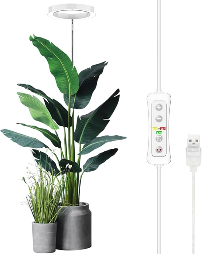 yadoker Plant Grow Light, LED Growing Light Full Spectrum for Indoor Plants,Height Adjustable