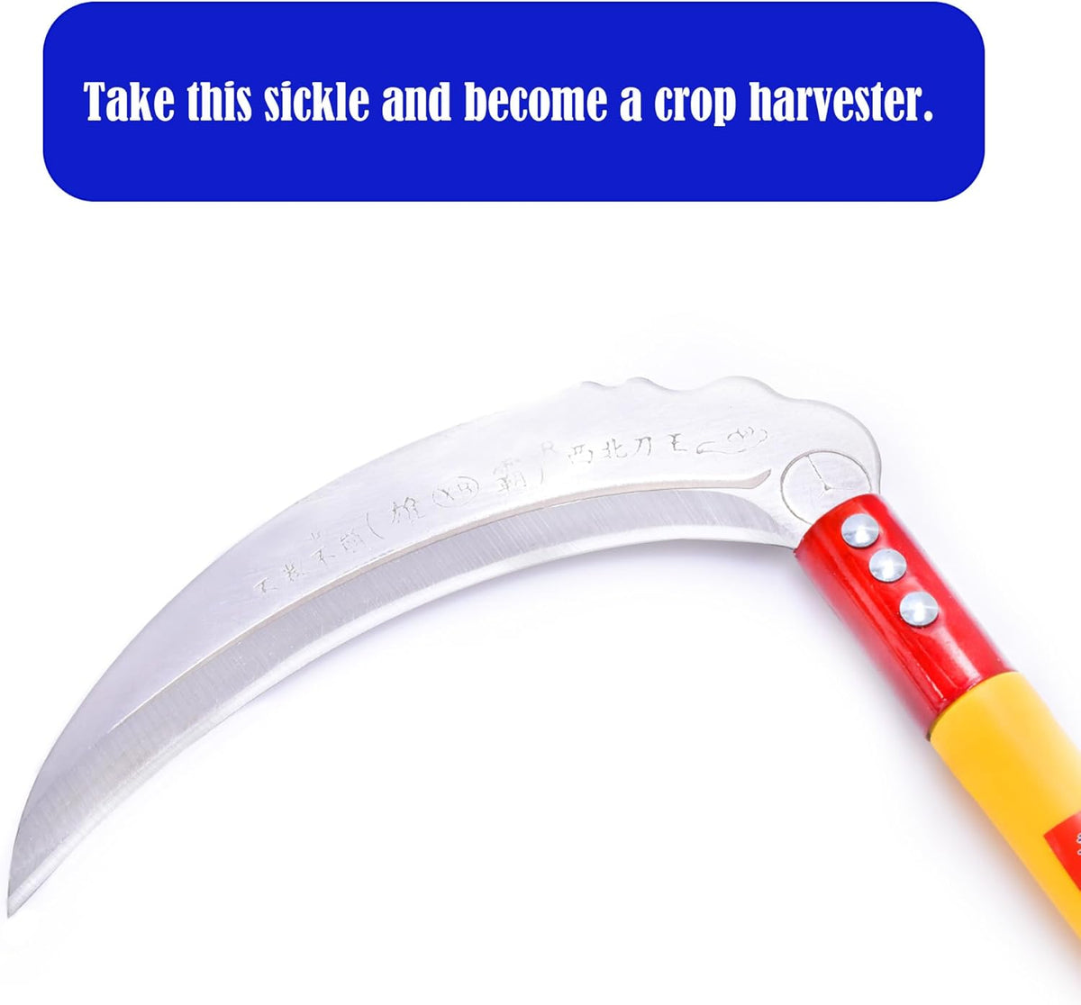 1pce 440mm/17.32in Carbon Steel Billhook Brush Clearing Sickle for Grass,Weeding Tools for