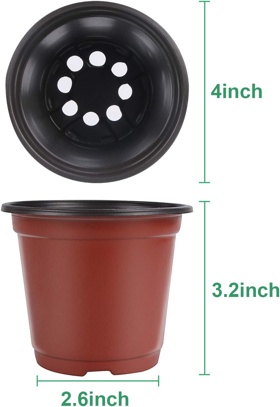 Augshy 250-Pack 4 Inch Plant Nursery Pots Seed Starting Pots Containers with 300 Labels for Indoor