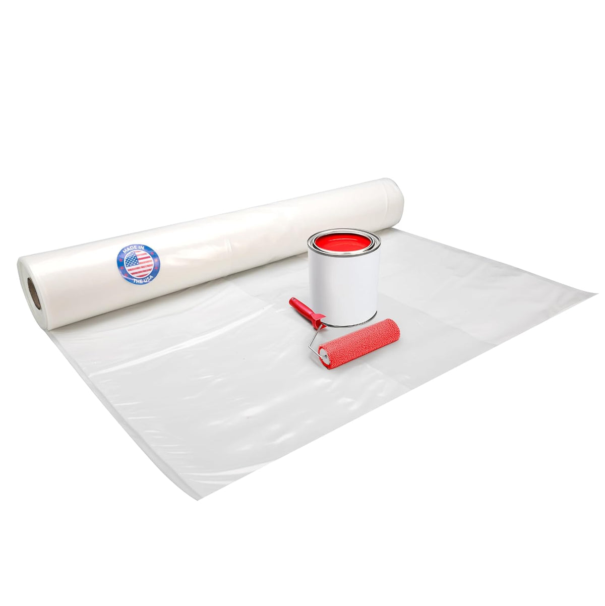 Plastic Sheeting 4 mil, 8' x 50' (400 sq. ft.) - Thick Semi-Clear Plastic Sheeting for