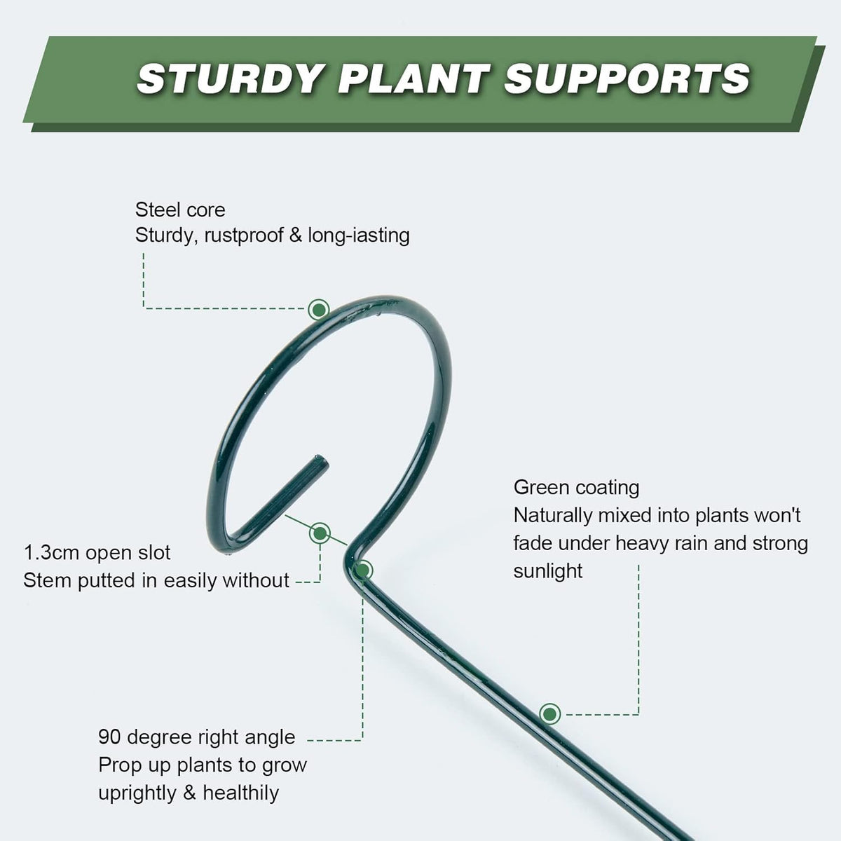 Joyhalo 20 Pack Plant Support Stakes 24 Inch, Plant Stakes, Flower Stakes with 24 Twist Ties