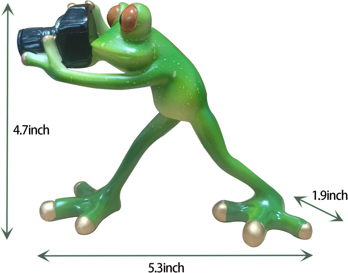 Outdoor Decor Garden Frog Gifts, Paparazzi Camera Decor, Resin Crafts for Shelves Table Desk