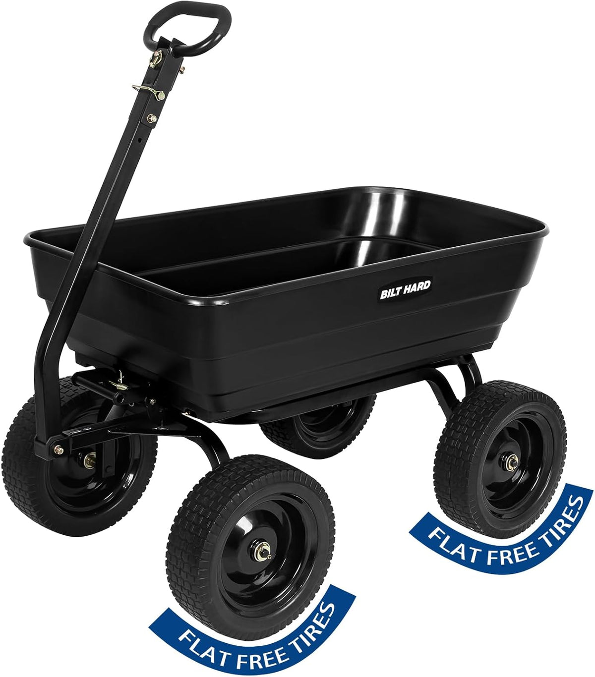 BILT HARD 7 Cu Ft Poly Garden Dump Cart 1200 lbs with No Flat Tires, Quick Release, 2-in-1