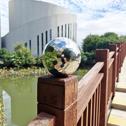 304 Stainless Steel Gazing Ball Sculptures Diamond Ball Decoration Mirror Hollow Decor Ball