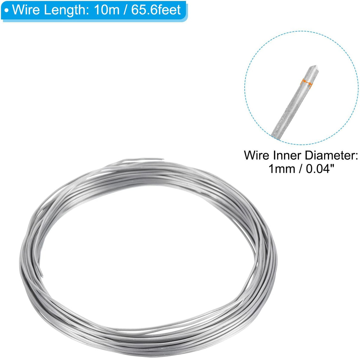 PATIKIL 1.0mm Bonsai Training Wire, 2 Rolls Floral Wire Stems Anodized Aluminum Tree Wire 65.6 Feet