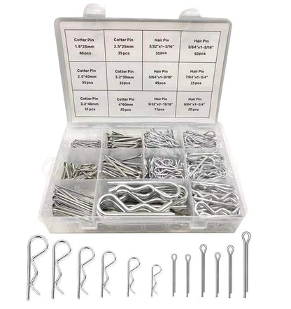 Boatsea 420Pcs Cotter Pin Assortment Kit R Clips Spring Retaining Hair Pins Assortment Kit