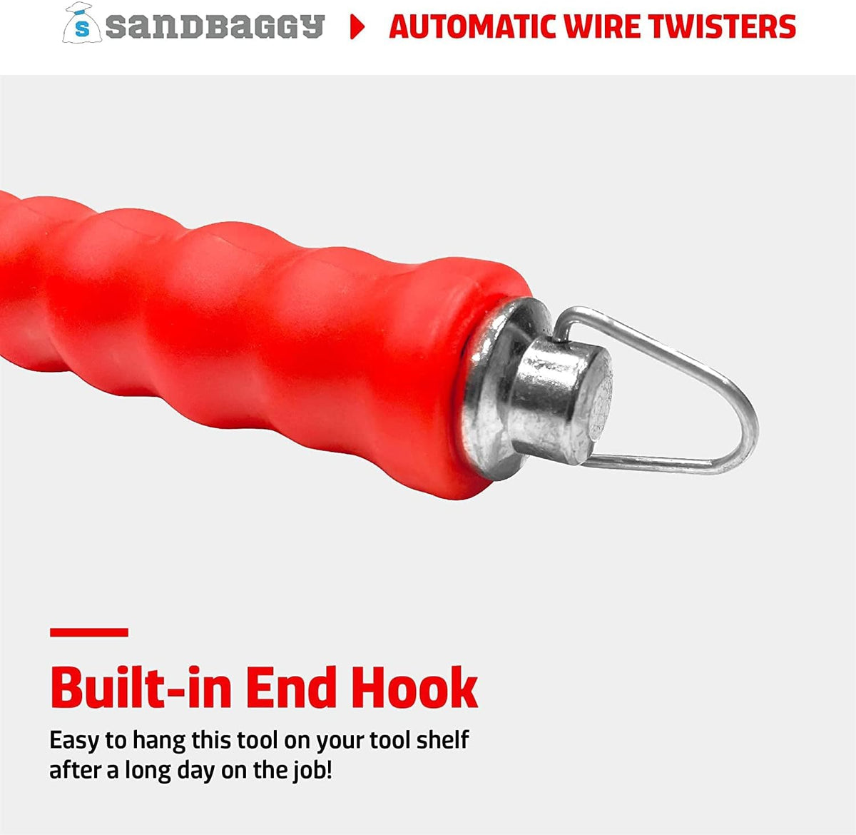 Sandbaggy Automatic Rebar Wire Tie Twister Tool | Ties Rebar 2X Faster Than Manual Tool |