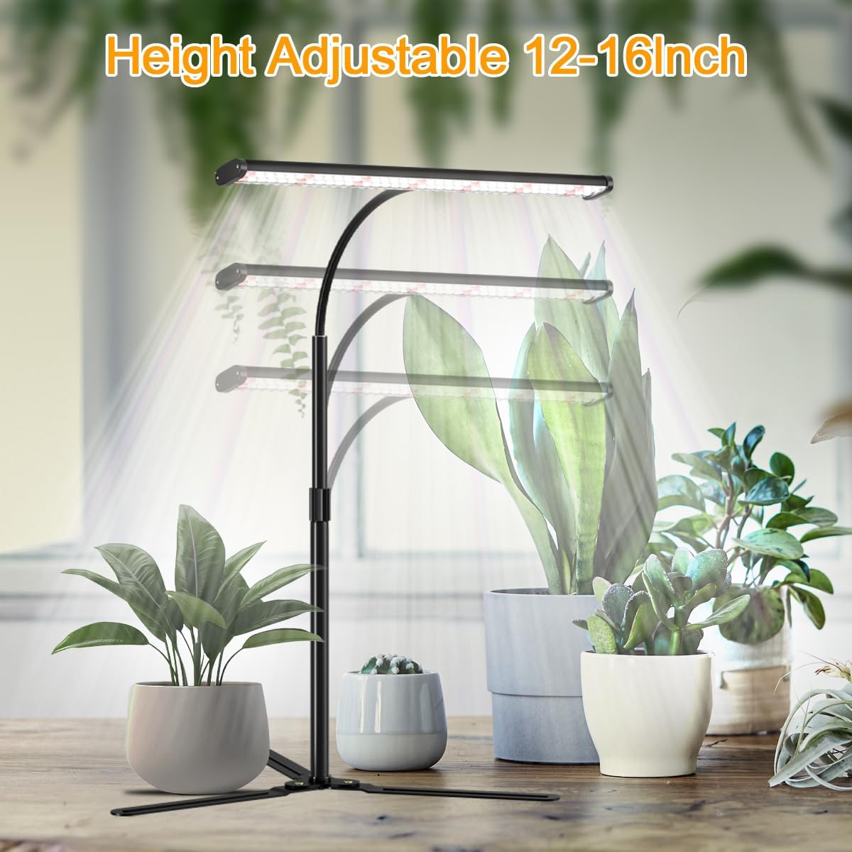 Super-Bright Grow Light for Indoor Plants, 6000K 108LEDs Full Spectrum Plant Lamp with Timer