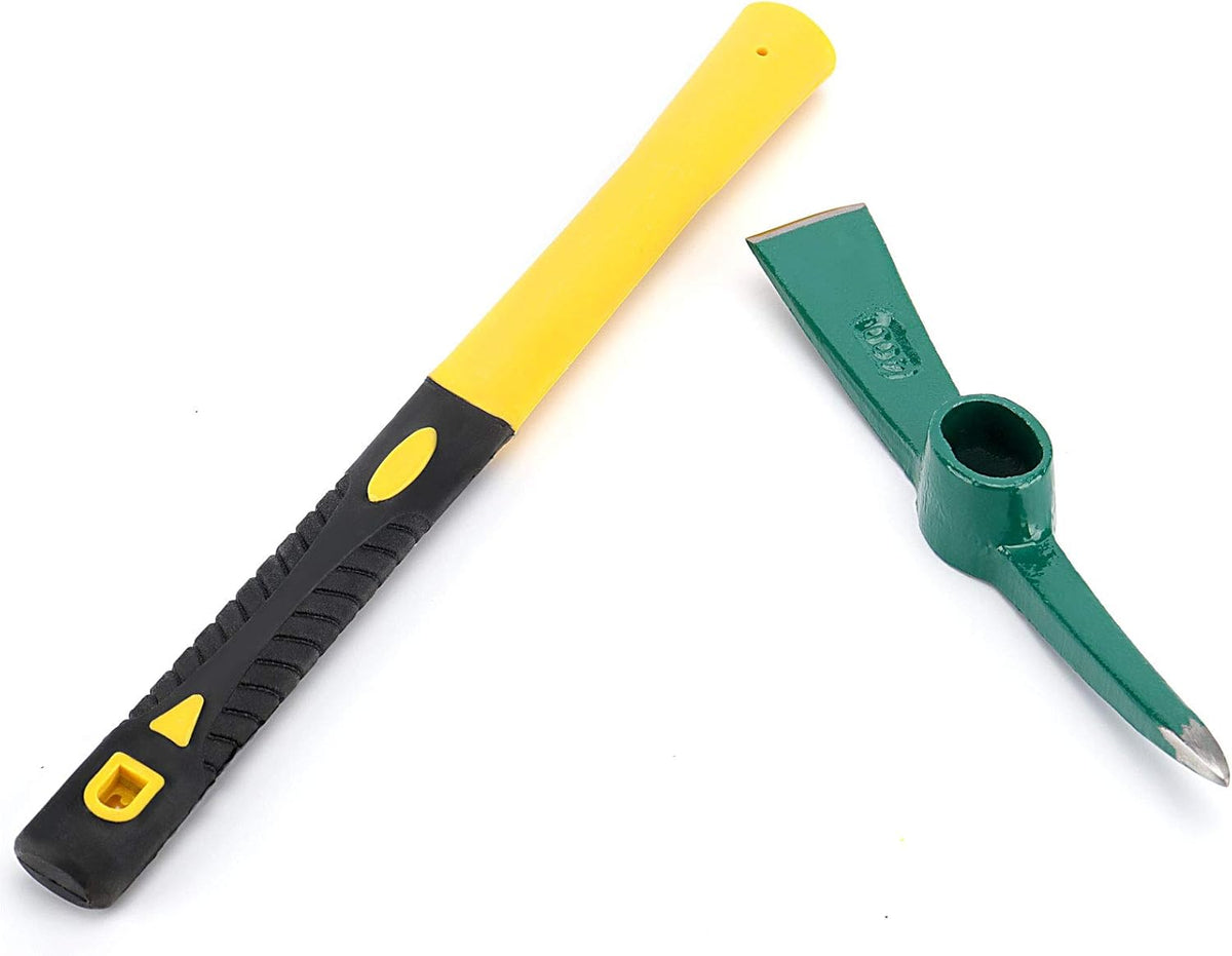 ZOENHOU 15-Inch Solid Pick Mattock, Forged Garden Pick, Weeding Mattock Hoe Agriculture Hand Tools