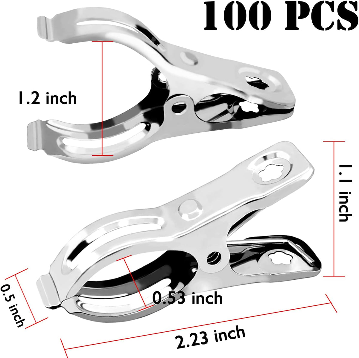 BESTEEL Upgraded 100 PCS Garden Clips, Greenhouse Clamps 100% Stainless Steel Heavy Duty Greenhuose
