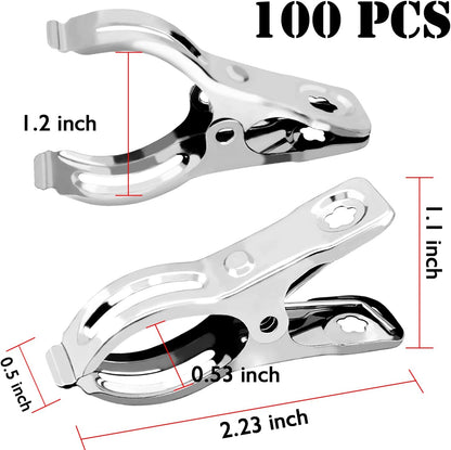 BESTEEL Upgraded 100 PCS Garden Clips, Greenhouse Clamps 100% Stainless Steel Heavy Duty Greenhuose