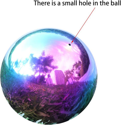 Kesywale Rainbow Gazing Globe Mirror Balls for Garden Home Stainless Steel Shiny Hollow Sphere