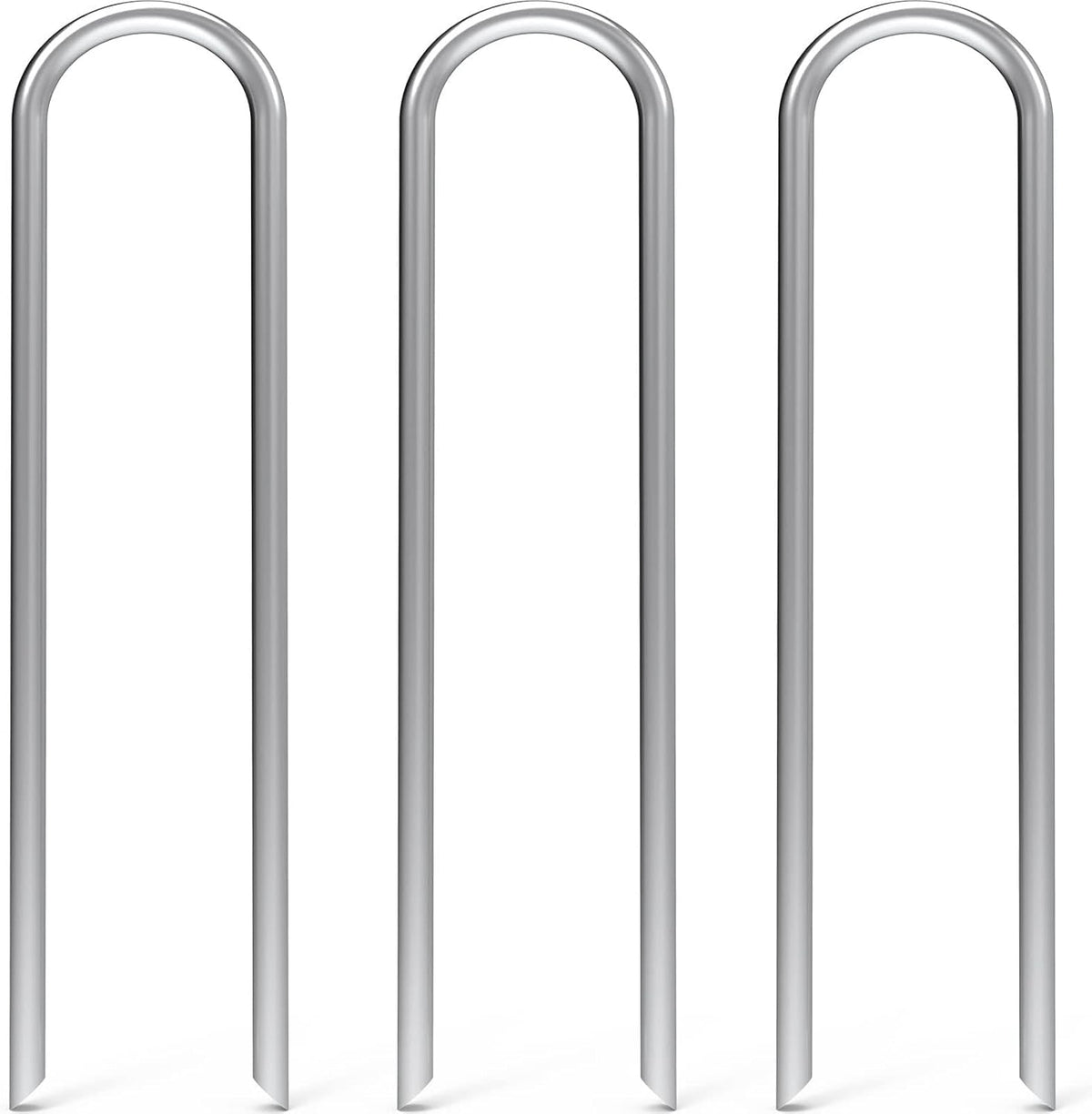 MySit 24 Pack 6 Inch Garden Stakes Heavy Duty 11 Gauge Galvanized Yard Staples U Pegs Fences Drip