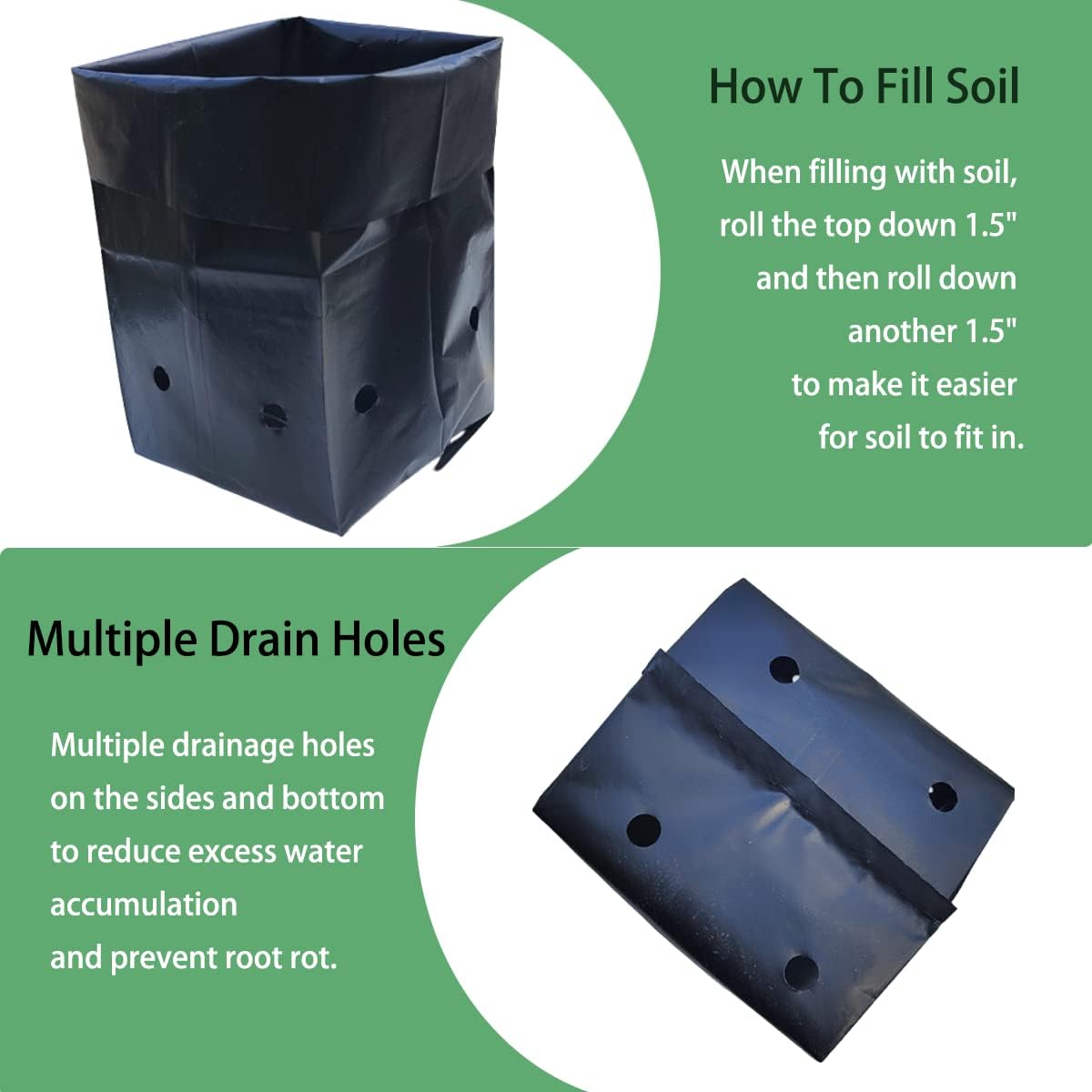 Belit 100 Pcs Plant Nursery Bags, Plastic Seedling Pots Container for Fruit Tree, Flower, Starting