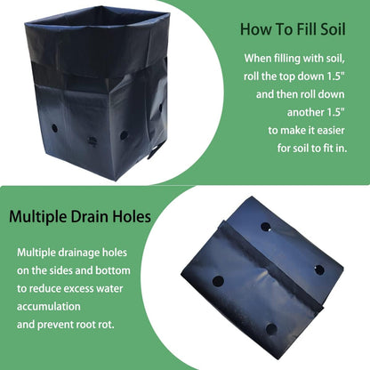 Belit 100 Pcs Plant Nursery Bags, Plastic Seedling Pots Container for Fruit Tree, Flower, Starting