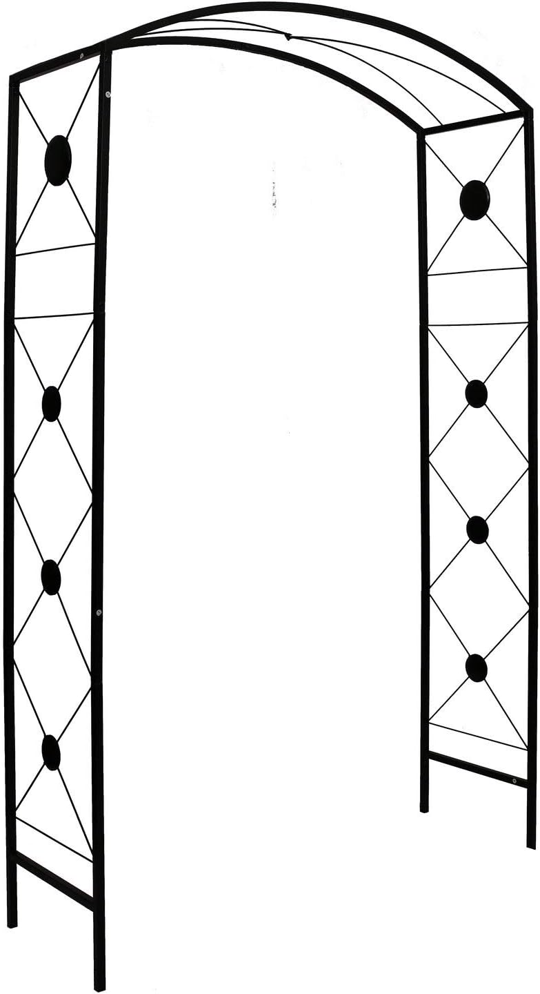 Steel Garden Arch, 7'6" High x 4'7" Wide, Garden Arbor for Various Climbing Plant, Outdoor Garden