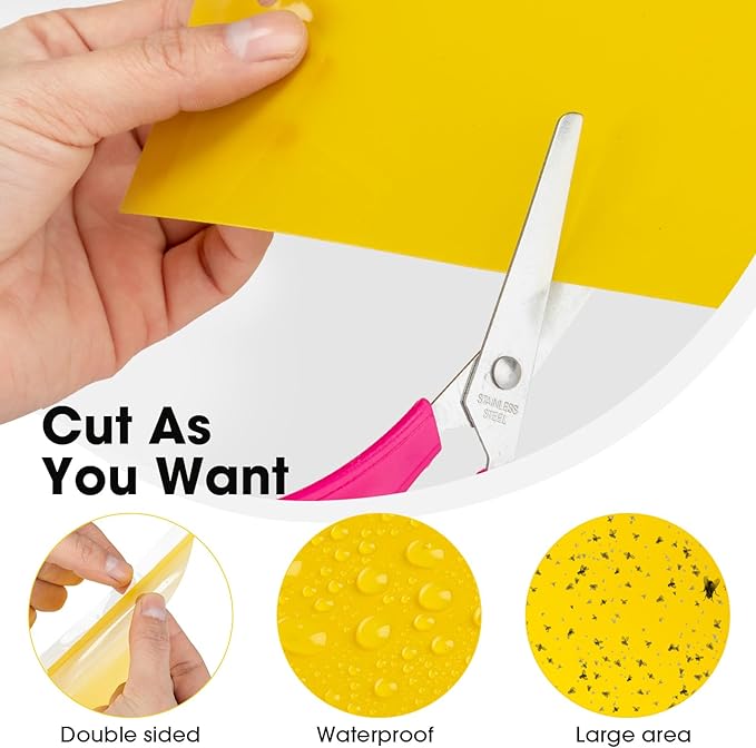 Qualirey 200 Pcs 7.87 x 9.84 Inches Yellow Sticky Traps for Plant Gnats Dual Sided Fruit Fly Sticky