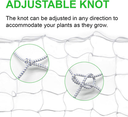 2 Pack Grow Tent Net Trellis Netting 4x4Ft Elastic Trellis Netting Includes 8 Iron Hooks Flexible