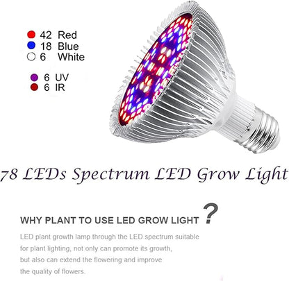 Full Spectrum 50W Led Plant Grow Light Bulb for Indoor Plants Vegetables and Seedlings, LED Plant