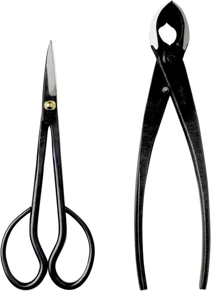 Wazakura Japanese Bonsai Tool Kit Made in Japan - Satsuki Scissors 7inch(180mm) + Concave Branch
