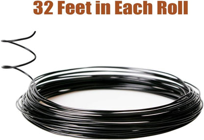 Quality Black Long Lasting Bonsai Training Wire Set of 3 Sizes - 1.0mm, 1.5mm, 2.0mm (32 Feet Each