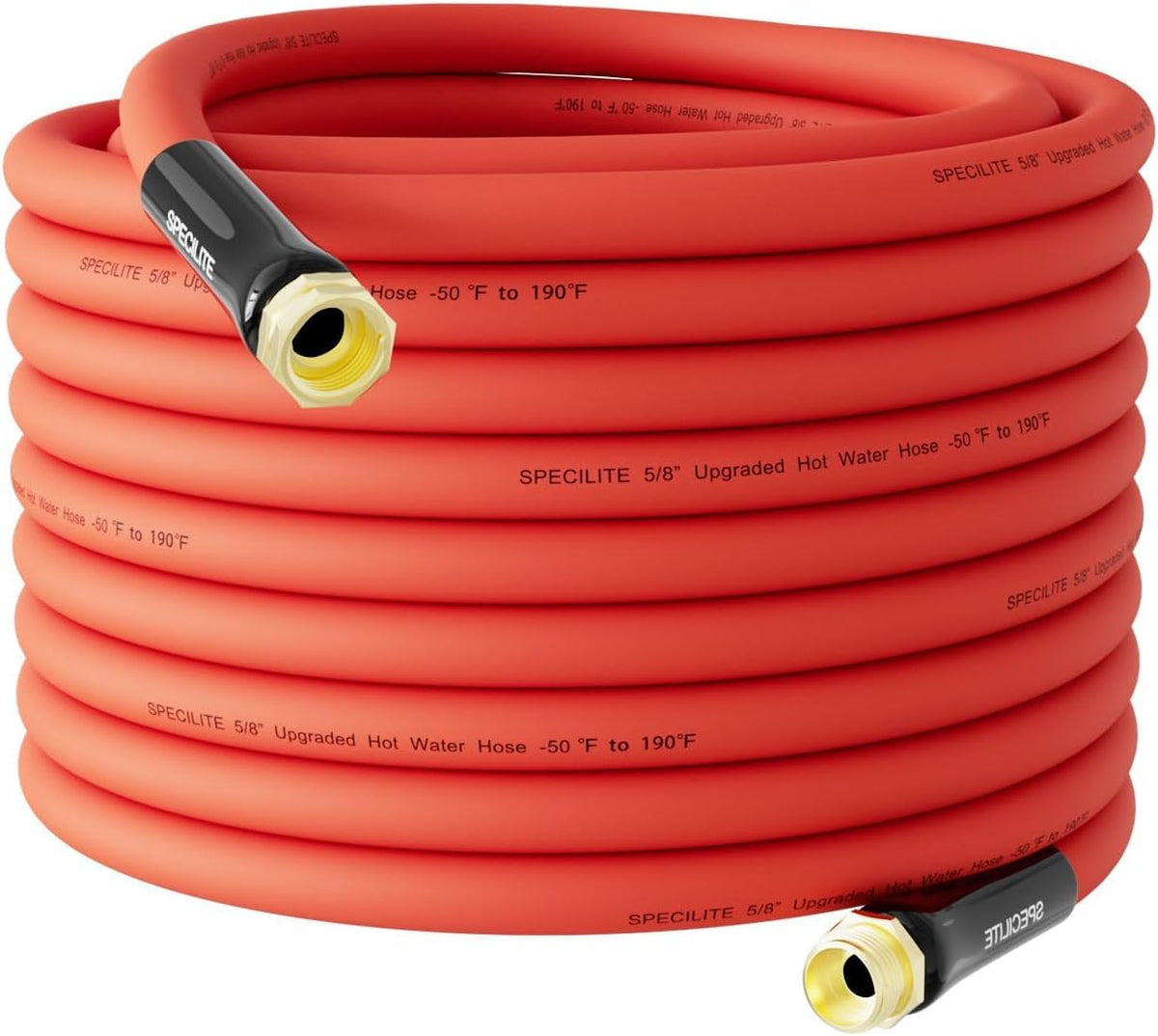SPECILITE 5/8" Hot/Cold Garden Water Hose 100 ft, -50℉-190℉,Flexible & Lightweight With 3/4" Brass