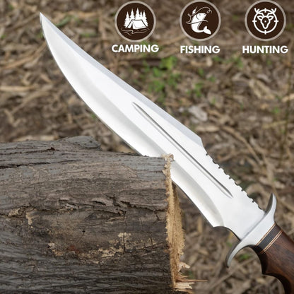 17 Inch D2 Large Bowie Knife with Sheath, Fixed Blade Hunting Knife, used for Bushcraft, Outdoor