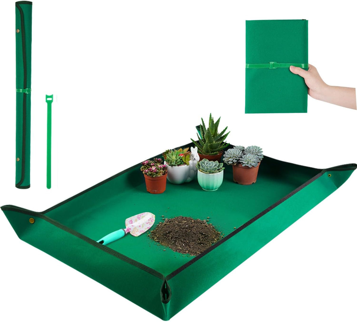 Extra Large Repotting Mat for House Plants Transplanting and Dirt Control Portable Potting Tray