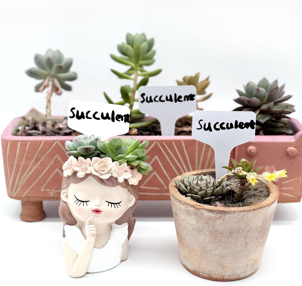 100 T-Type Plastic Plant Labels (Garden Markers Waterproof Signs for Outdoor Plant Tags Plant