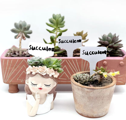 100 T-Type Plastic Plant Labels (Garden Markers Waterproof Signs for Outdoor Plant Tags Plant