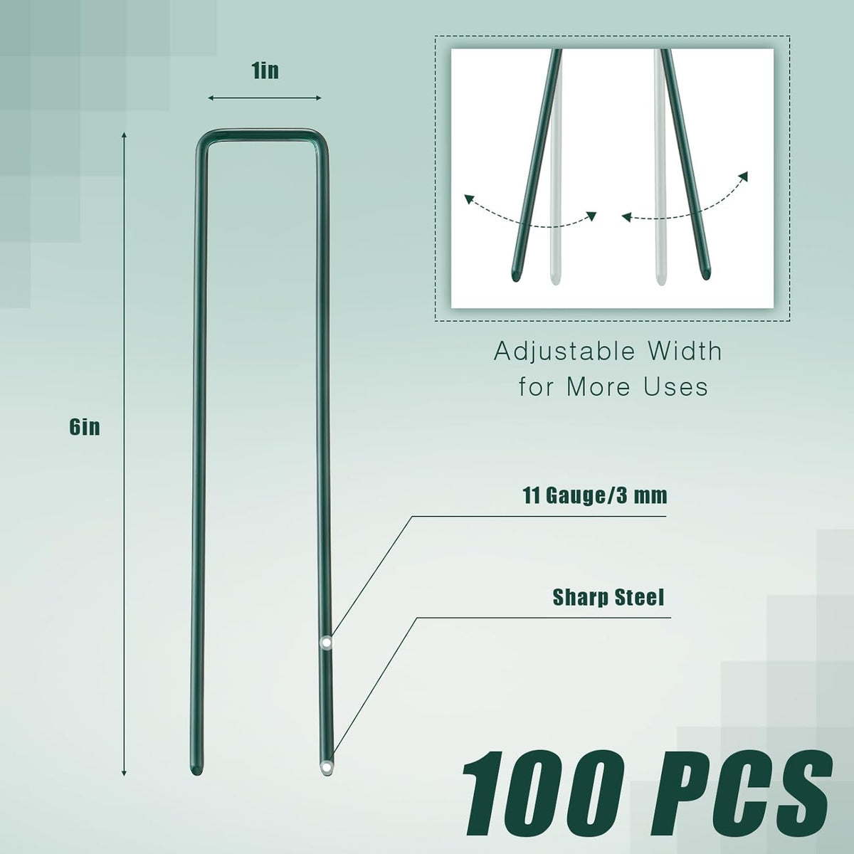 Therwen 6 Inch Turf Stakes for Artificial Grass Green Landscape Staples Bulk Galvanized Heavy Duty