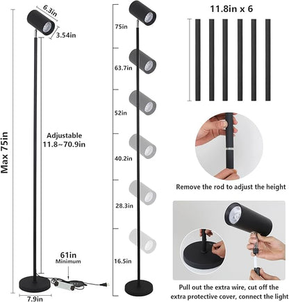 HMVPL 40W Grow Lights Stand for Indoor Plants Full Spectrum, Standing Plant Light for Indoor
