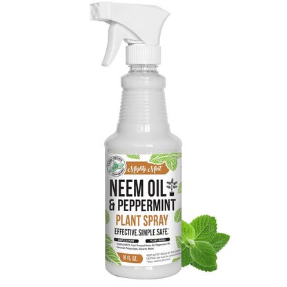 Mighty Mint Neem Oil & Peppermint Plant Nutrient Spray – Natural Leaf Shine for Indoor & Outdoor