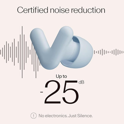 Alpine Silence Earplugs for Sleep, Focus & Travel - V-Shape Snug Fit & Soft Oval Tips – 4 Sizes