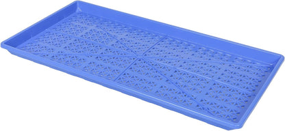 SUNPACK 10" x 20" Heavy Duty Mesh Plastic Seed Starting Tray, Blue, 1" - Ensures Water Drainage and