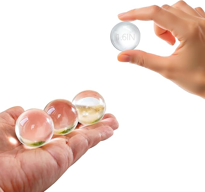 8pcs Clear Crystal Glass Balls 40mm Transparent Quartz Decorative Spheres for Home Table Decor