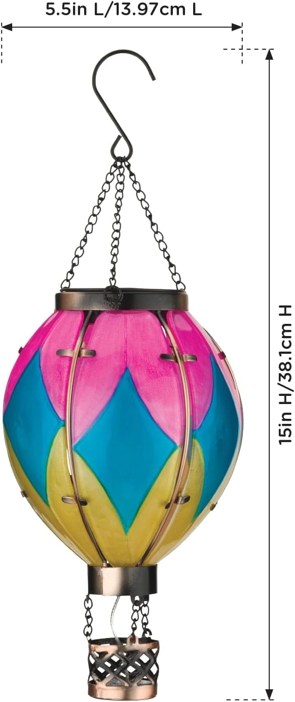 Regal Art & Gift Hot Air Balloon Solar Lantern – Hanging Solar-Powered LED Lights, Waterproof