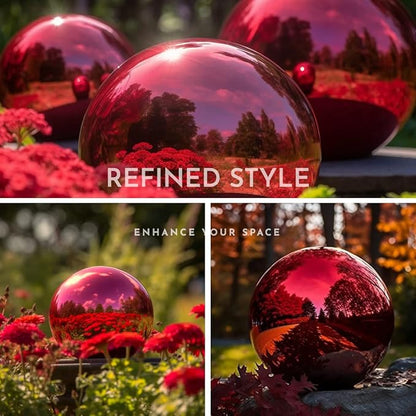 10 Inch Stainless Steel Gazing Globe,v2croft Hollow Ball Mirrored Surface Polished Shiny