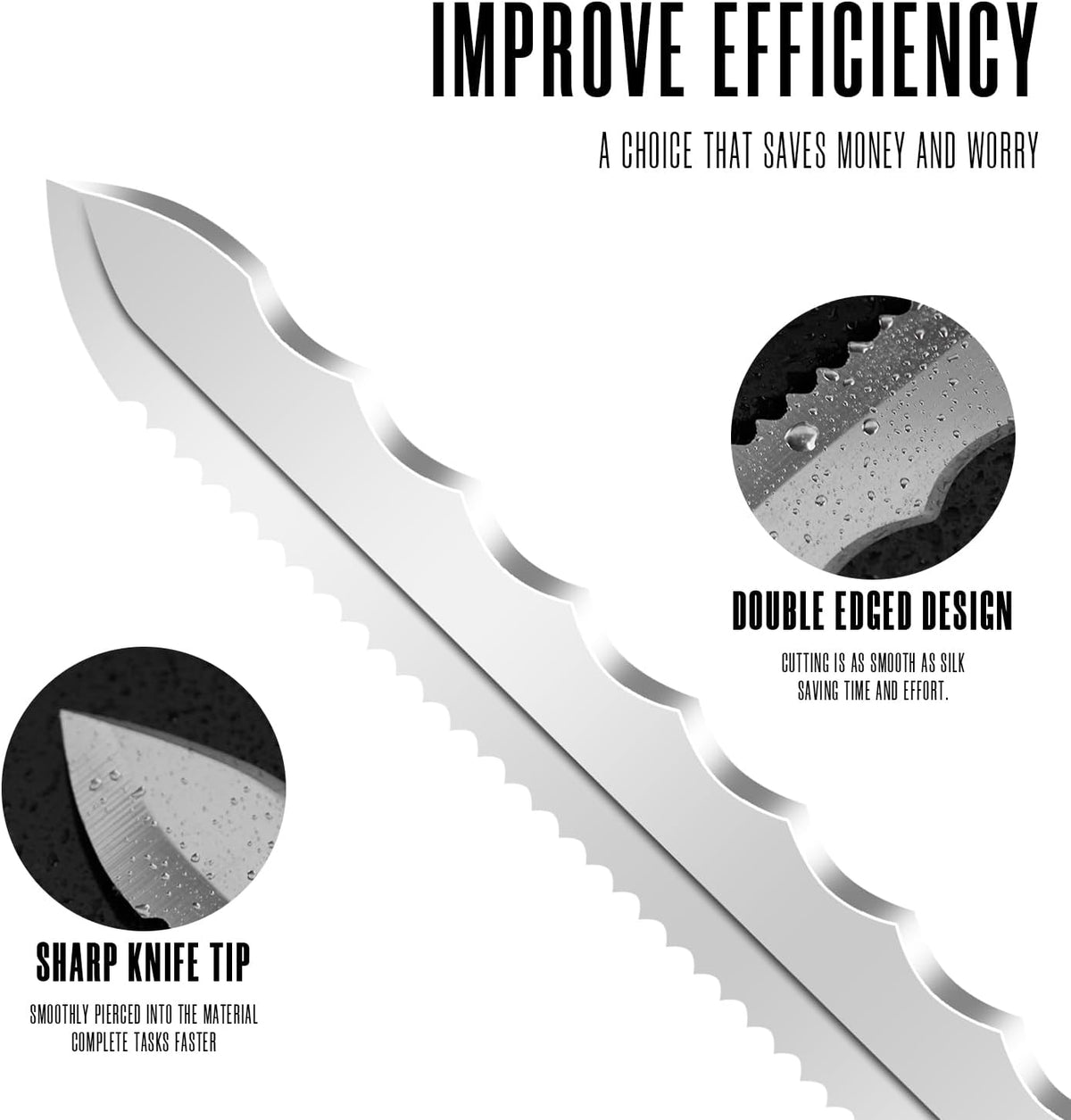 Insulation Knife - Sod Cutter Knife: stainless steel 11.14-Inch sharp blade, double side utility