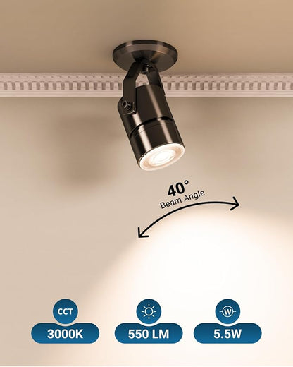 Sunco 12 Pack MR16 LED Bulb, GU10 Dimmable Track Light Bulbs, 5.5W=50W, 3000K Warm White, 550 LM