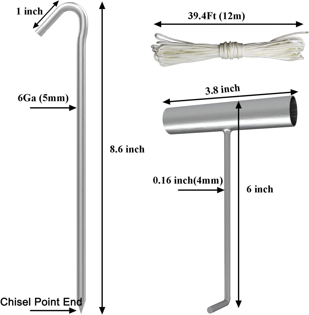AAGUT Tent Stakes, Tent Stake Metal Garden Edging Fence Hooks Yard Camping Stake Heavy Duty